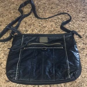 BOC black vinyl crossbody bag